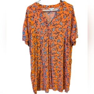 TIME and TRU Dress Orange Floral Size XXL